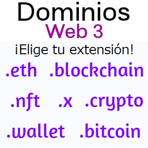 Que extensiones de dominios web 3 puedo elegir